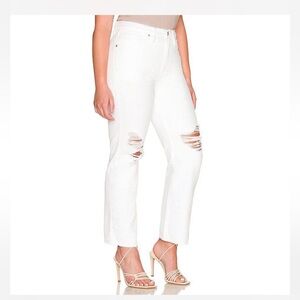 Good American White Straight Leg Jeans Size:8/29